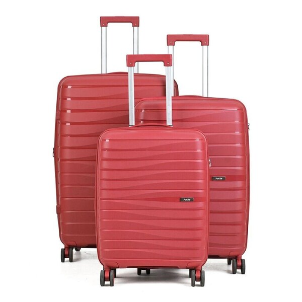 3pc Paklite Breeze Travel Luggage Set Suitcase Lightweight Expandable Red