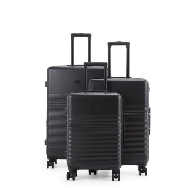 3pc Paklite Elements Travel Luggage Set Suitcase Lightweight Black
