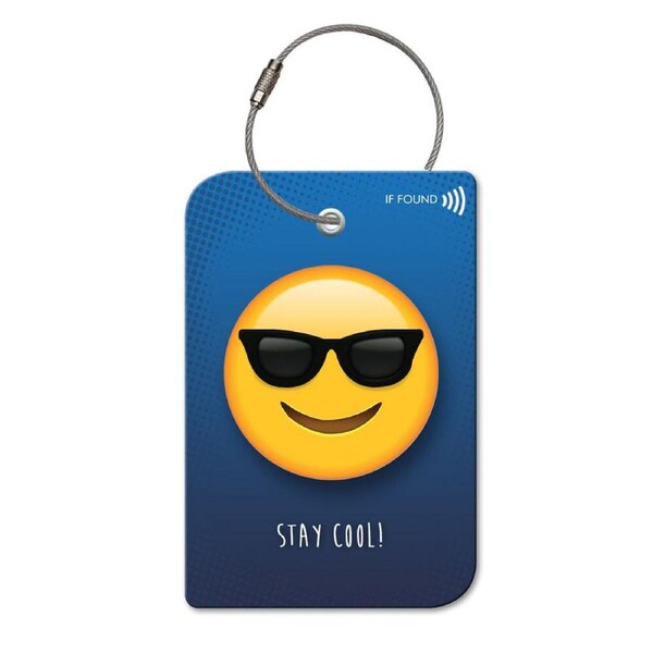 Retreev Emoji Sunglass Travel Bag Smart Tag Luggage Suitcase Name Card w/ QR