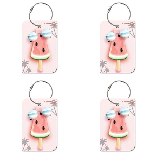 4PK Retreev Watermelon Travel Bag Smart Tag Luggage Suitcase Name Card w/ QR