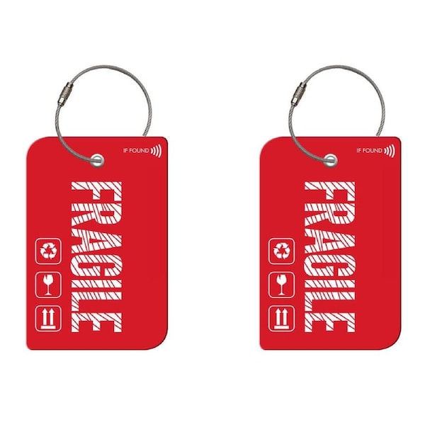 2PK Retreev Fragile Travel Bag Smart Tag Luggage Suitcase Name Card w/ QR