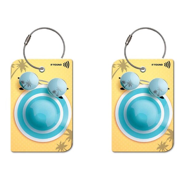 2PK Retreev Summer Hat Travel Bag Smart Tag Luggage Suitcase Name Card w/ QR