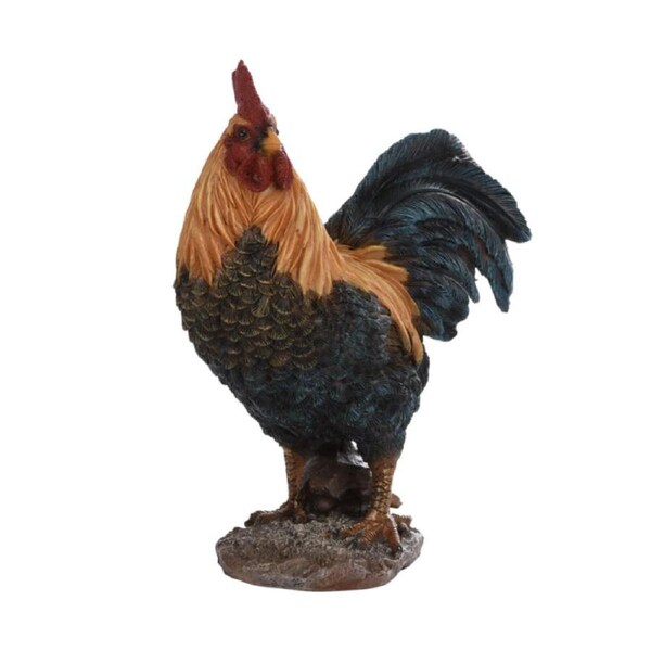 Esschert Design Cockerel Small Animal Ornament Garden Decor 24cm Black