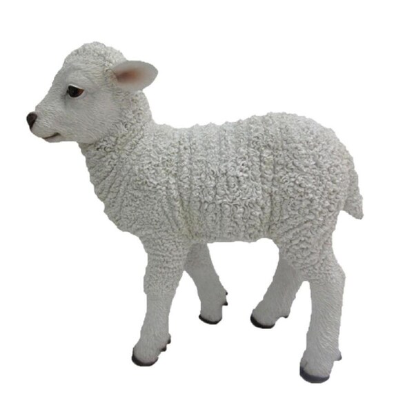 Esschert Design Standing Lamb Statue Medium Garden Animal Ornament White