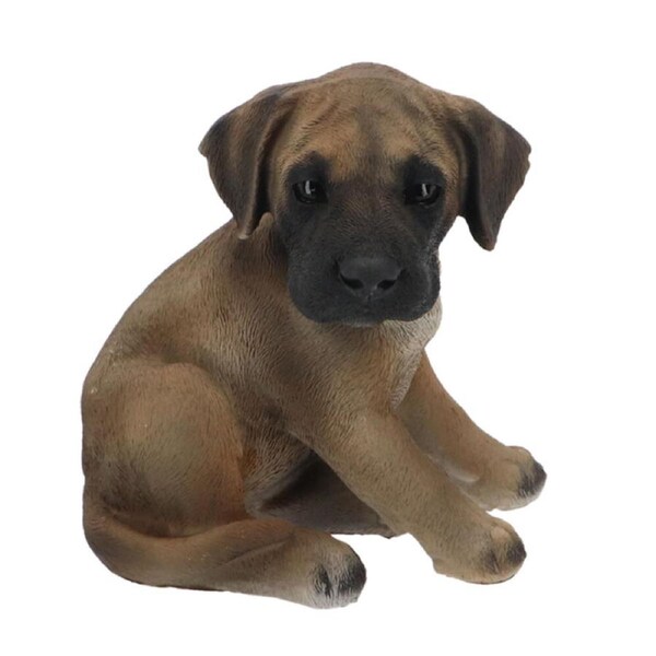 Esschert Design Sitting Great Dane Pup Statue Garden Animal Ornament Brown