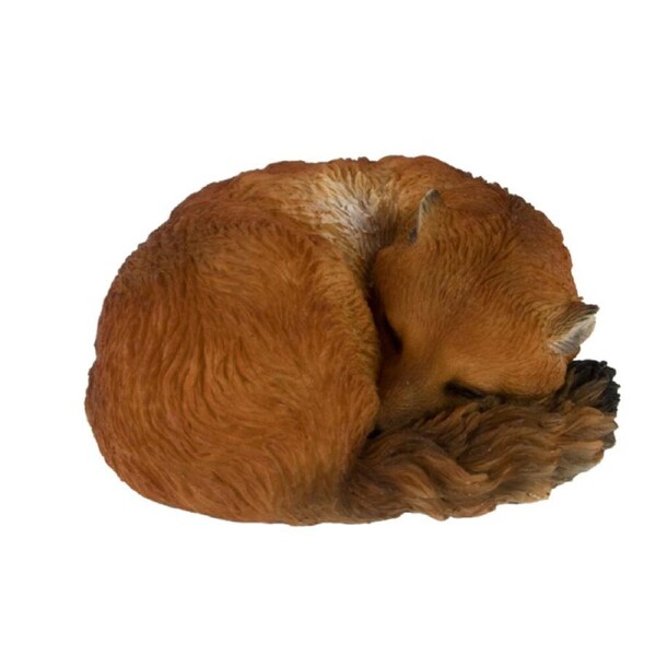 Esschert Design Sleeping Fox Statue Garden Decor Animal Ornament Brown