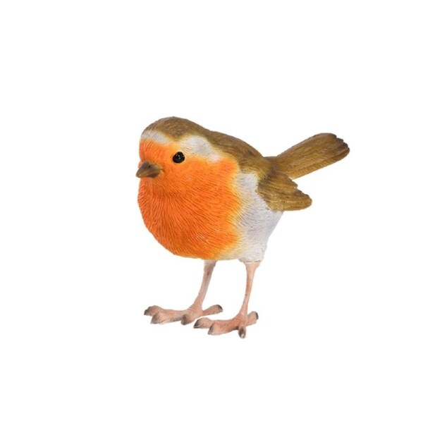 Esschert Design Robin Bird Statue Garden Decor Animal Ornament Orange Brown