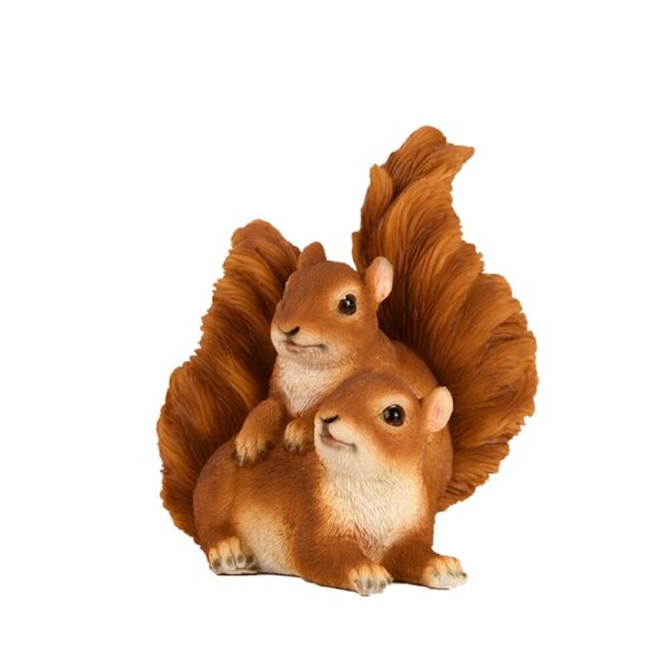 Esschert Design Two Squirrels Statue Garden Decor Animal Ornament Brown