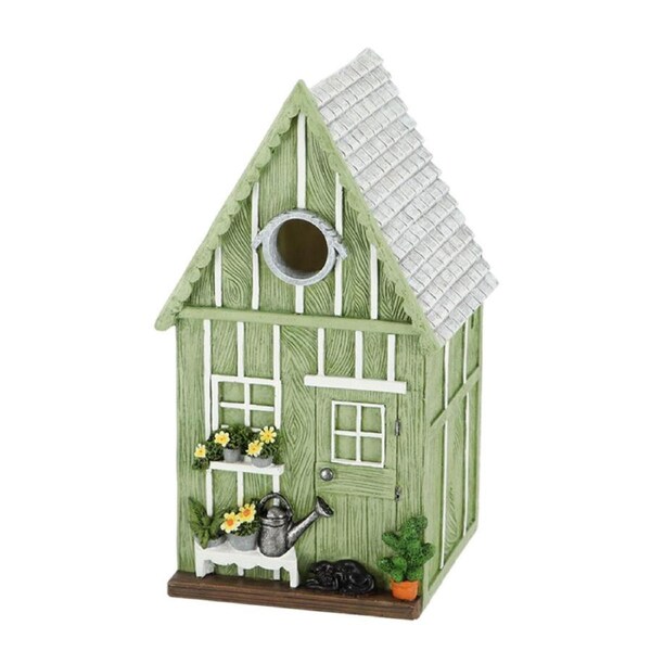 Esschert Design Garden Shed Nesting Box Bird Ornament Decorative Green
