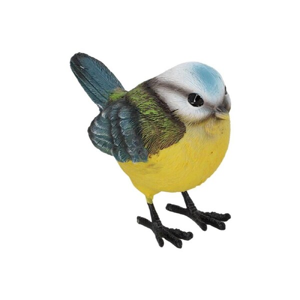 Esschert Design Blue Tit Bird Statue Garden Decor Animal Ornament Yellow