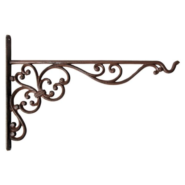 Esschert Design Cast Iron Hanging Basket Hook Garden & Outdoor Decor Large Brown