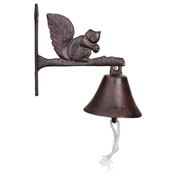 Esschert Design Cast Iron Door Bell Squirrel Home Decor Outdoor 19.1cm Brown