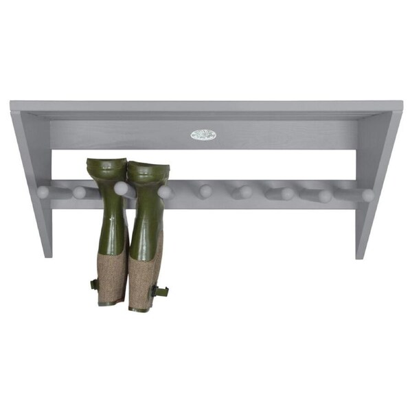 Esschert Design Wooden Wall Mounted Boot Rack Storage Shelf Outdoor 76cm Grey