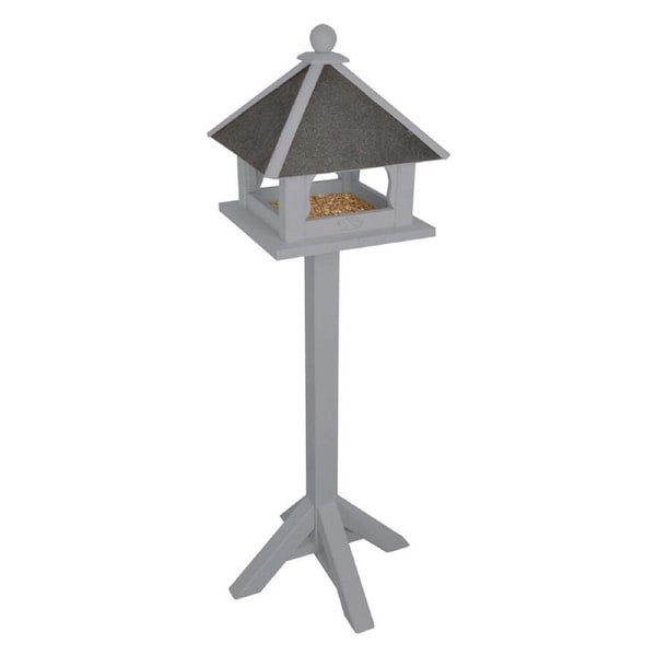 Esschert Design Freestanding Timber Bird Feeder Pinewood Stand 132cm Grey