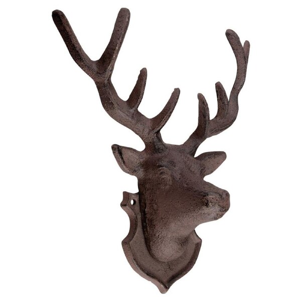 Esschert Design Cast Iron Wall Decor Deer Home Indoor Hanging 25.9cm Brown