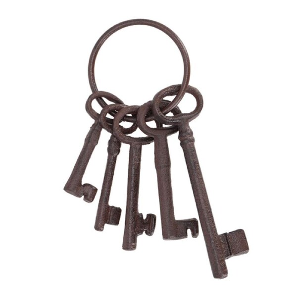Esschert Design Decorative Key Ring Small Cast Iron Home Wall 21.5cm Brown
