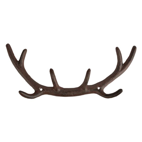Esschert Design Cast Iron Antler Wall Hook Small Home Decor 29cm Brown