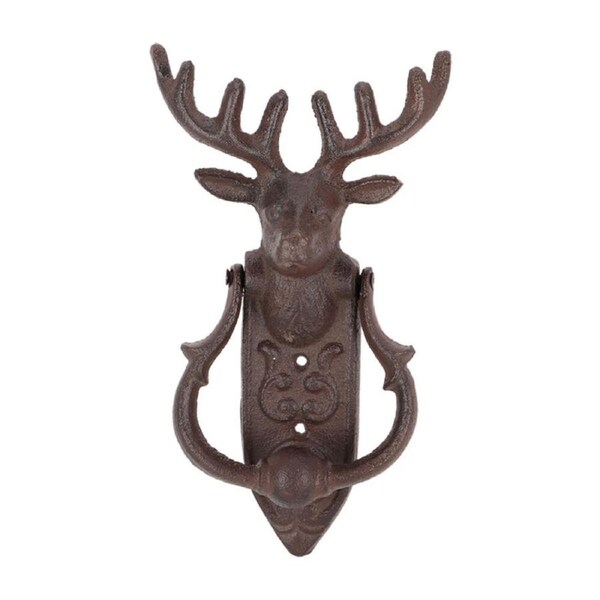 Esschert Design Entrance Door Knocker Deer Home Decor Cast Iron 22.8cm Brown