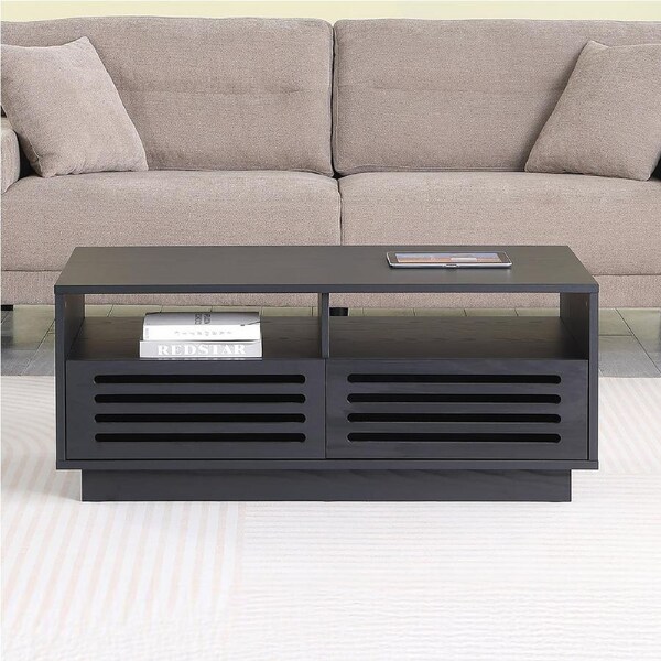 Tauris BURBANKCTBO Coffee Table – Black Oak Finish with Drawers & Shelves