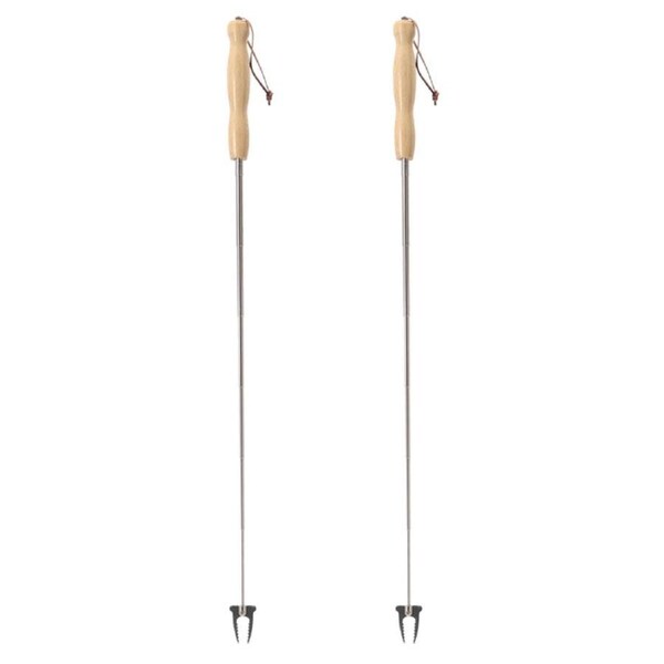 2PK Esschert Design Extendable BBQ Fork Outdoor Camping Cooking Stainless Steel