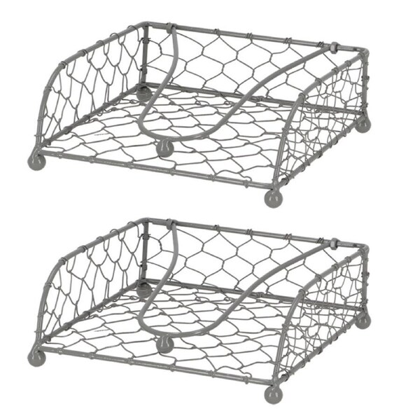 2PK Esschert Design Metal Wire Napkin Holder Home Decor Storage Organiser 18.6cm
