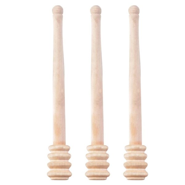 3PK Esschert Design Honey Dipper Maple Wood Kitchen Serveware 17.3cm Brown