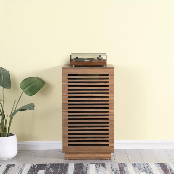 BURBANK HIFI Unit – Classic Walnut Audio Cabinet with Ventilated Slotted Doors by Tauris