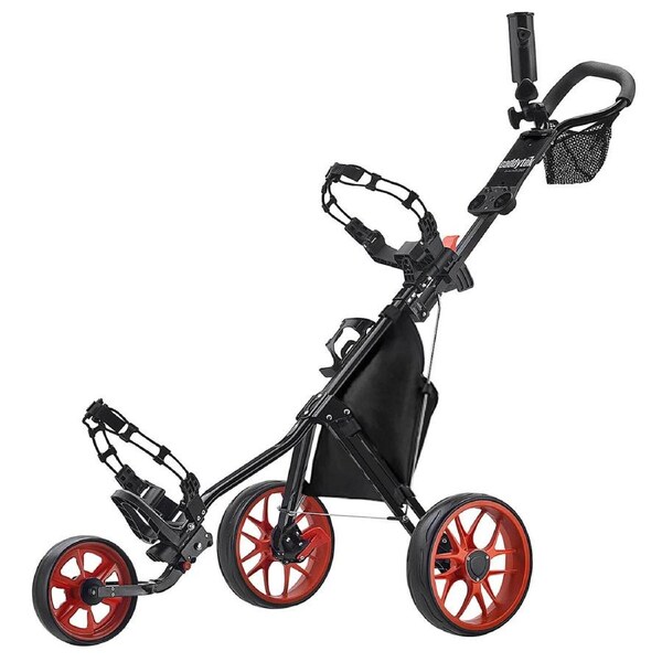 CaddyTek 11.5 v3 SuperLite Deluxe 3-Wheel Golf Buggy / Push Cart - Red