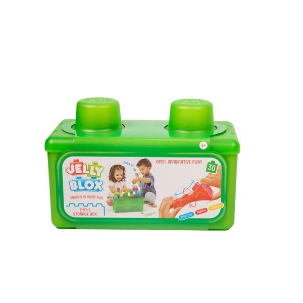 Jelly Blox Stash & Stack 2-in-1 Squishy Sensory Blocks Toy w/ Case Kids 2y+
