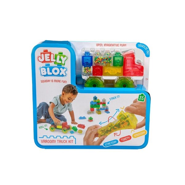 32pc Jelly Blox Vroom Truck Kit Tactile Squishy Building Blocks Toy Kids 2y+