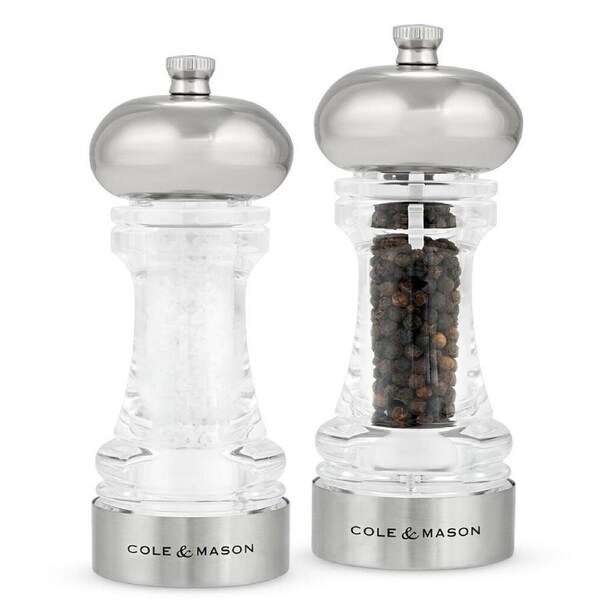 Cole & Mason Clovelly Salt Pepper Mill Grinder Gift Set 5.8x14.9cm Silver