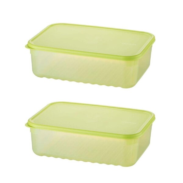 2pc LocknLock Fresh Block 3.2L Food Storage Container w/ Tray 29.2x20.6cm Green