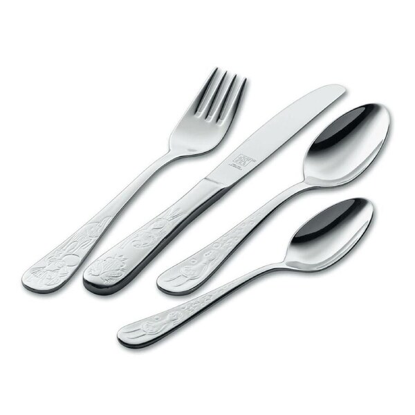 4pc Zwilling Grimm's Flatware Stainless Steel Children Kids Cutlery Set Silver