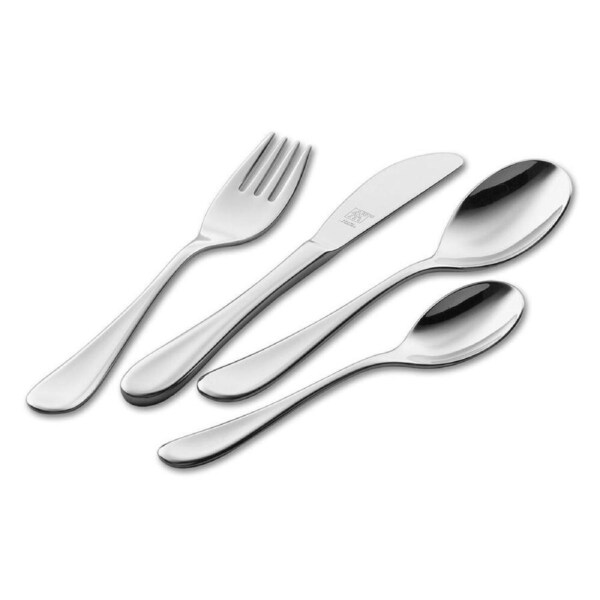 4pc Zwilling Filou Flatware Stainless Steel Children Kids Cutlery Set Silver