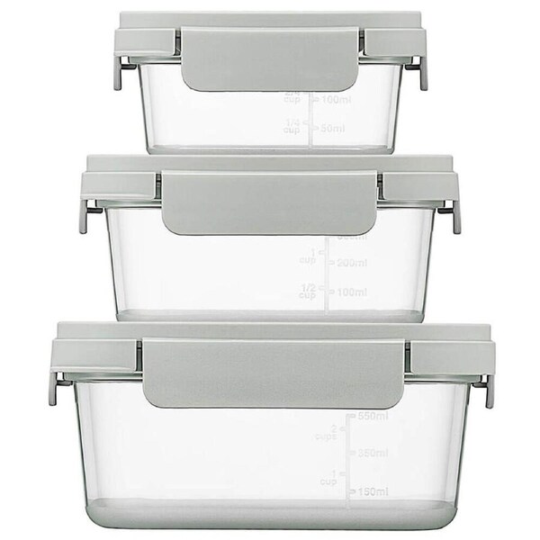 3pc LocknLock Nestopia Silicone Food Stoarage Container Set 500ml/920ml/1.6L