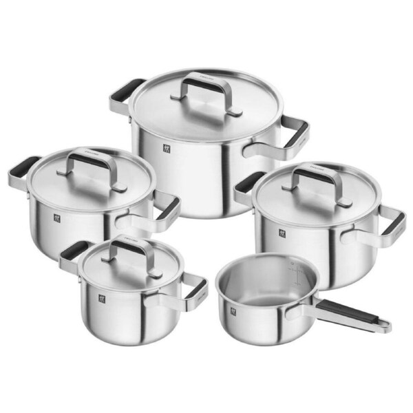 5pc Zwilling Pure Stainless Steel Casserole Pot Saucepan Cookware Set w/ Lid