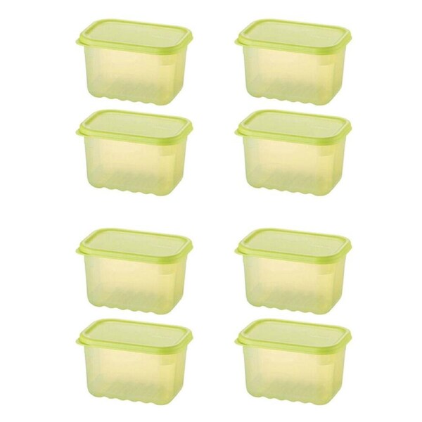 4x 2pc LocknLock Fresh Block 640ml Food Storage Container Set 14.6x10.3cm Green