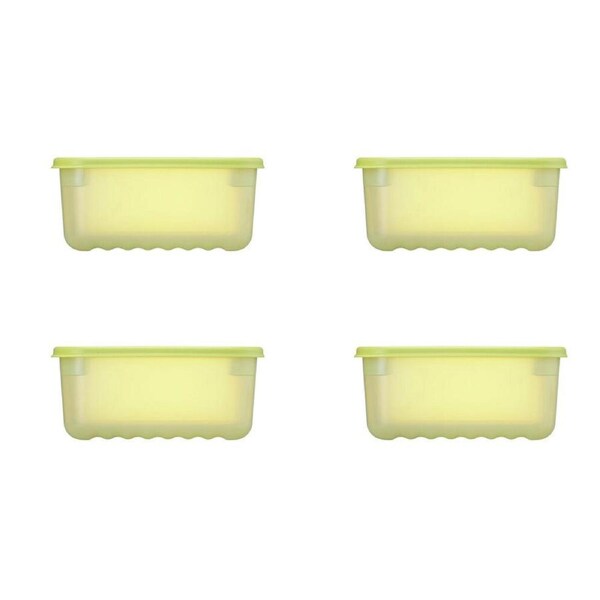 2x 2pc LocknLock Fresh Block 1.5L Food Storage Container Set 20.6x14.6cm Green