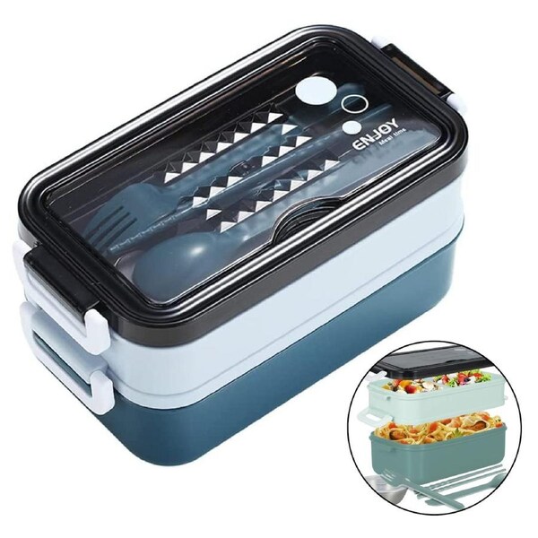 JOYBUY Leakproof Student Bento Lunch Box – With Microwave-Safe Container & Dinnerware