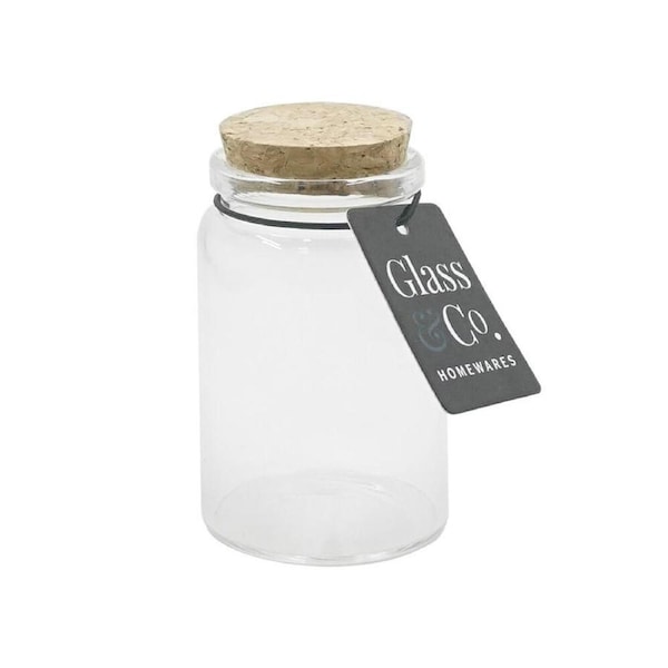 JOYBUY 48PK Glass & Co Courtney Glass Jar Food Container w/ Cork Lid Clear 90ml