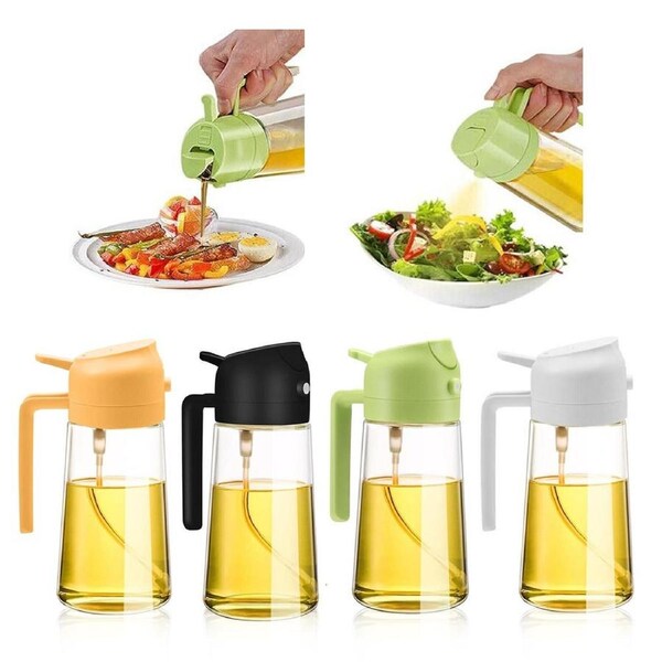 JOYBUY 2-in-1 Olive Oil Spray Bottle – Refillable Glass Cooking Dispenser