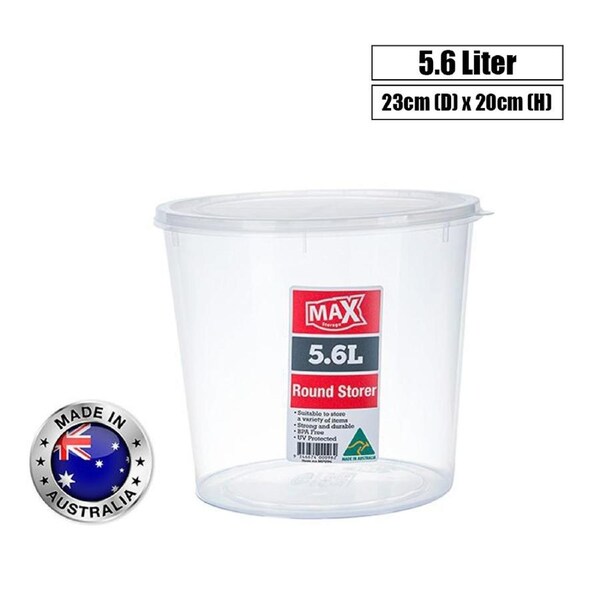 JOYBUY 12x MAX 5.5L Clear Plastic Buckets – Round Bin Storer Storage Containers