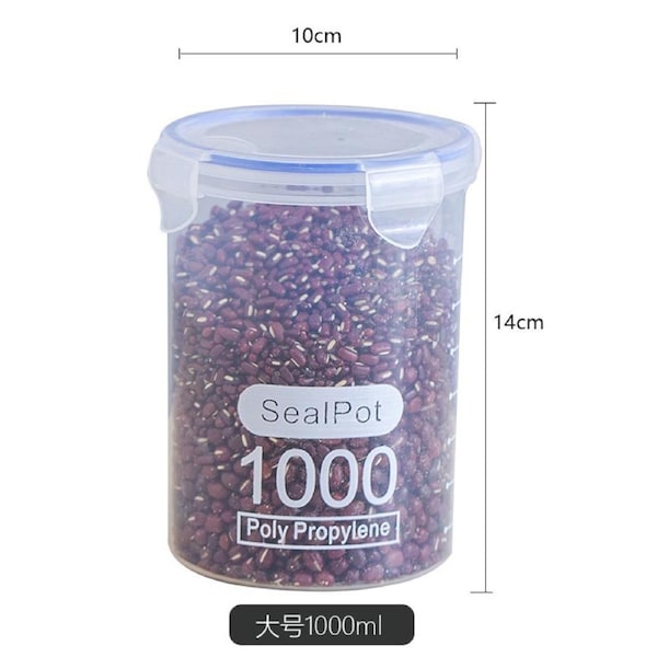 JOYBUY 10x 1000ml Airtight Plastic Containers – Food Storage Canisters/Tubes