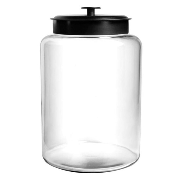 JOYBUY Anchor Hocking Montana Jar – 3L, Black Lid, 16×25.4cm Large Glass Canister