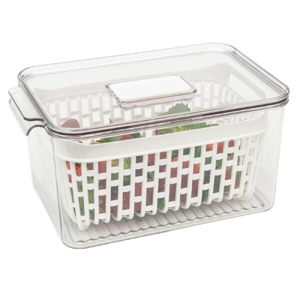 JOYBUY Fridge Storage Container with Basket – Single Clear Organizer Bin