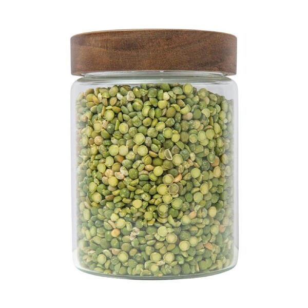 JOYBUY 1L Acacia Wood Glass Jar – Airtight Kitchen Storage Canister