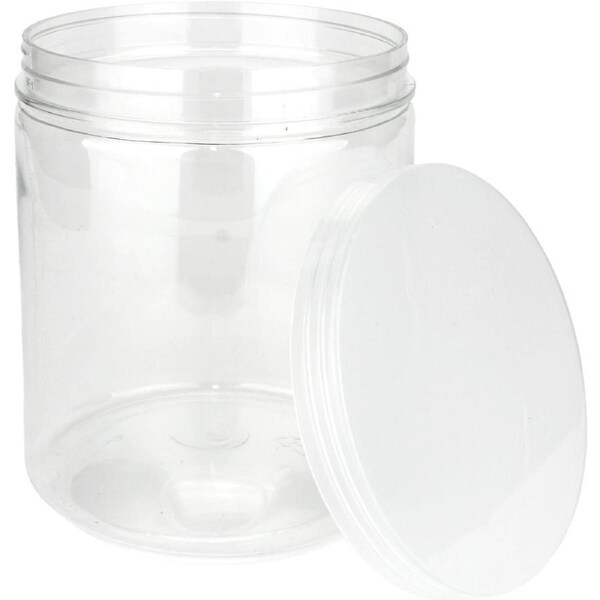 JOYBUY 750ml Clear Plastic Round Screw-Top Jar – Food Storage Container