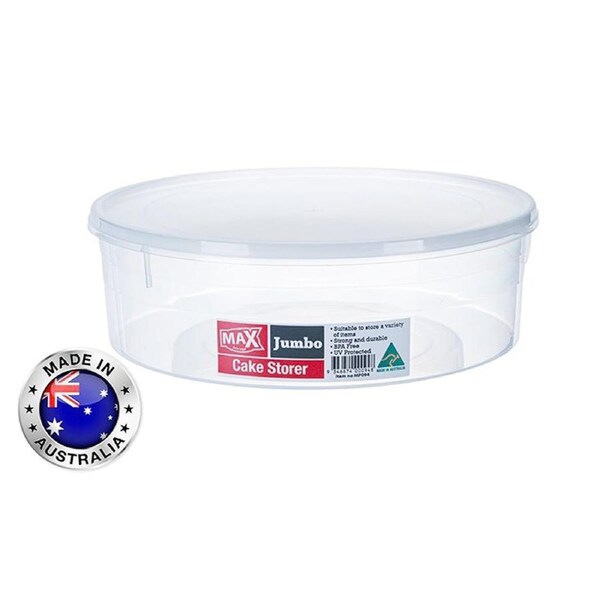 JOYBUY 2x Round Cake Containers – Clear Plastic Food Storage Tubs, Australian Made