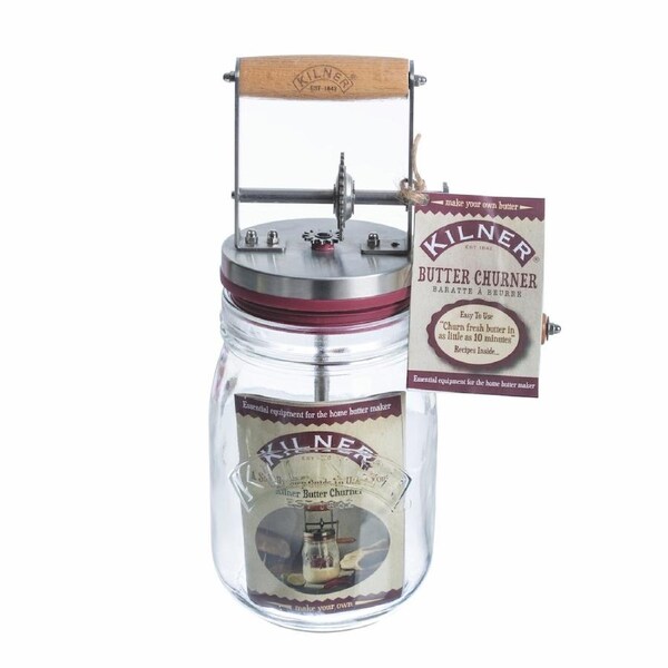 JOYBUY Kilner 1L Glass Butter Churner – Manual Churning Jar