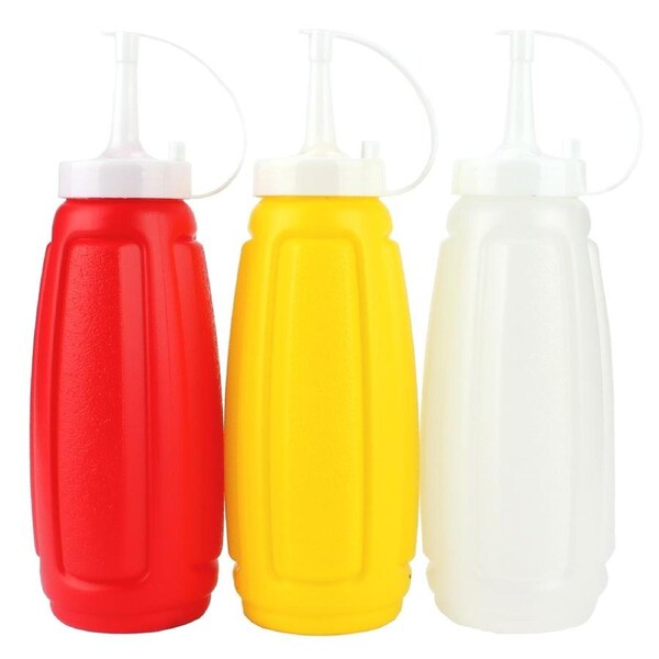 JOYBUY Plastic Squeezy Sauce Bottles – Pack of 3, Ideal for Condiments